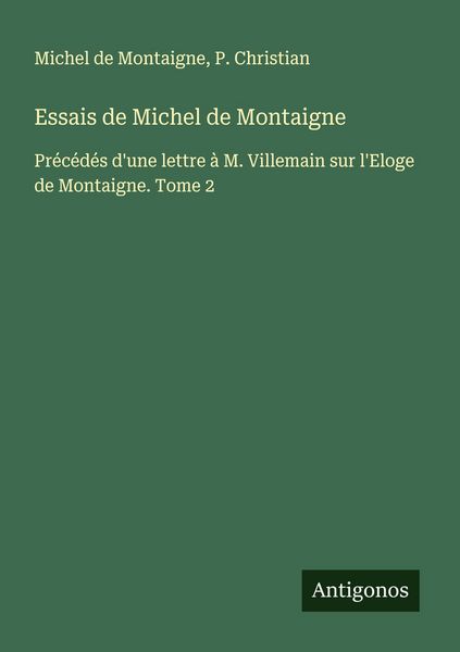 Produktbild: Essais de Michel de Montaigne