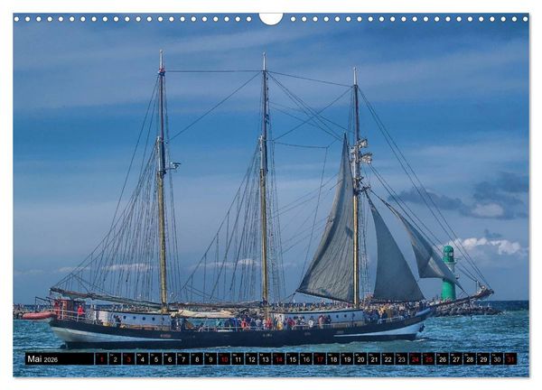 Produktbild: Segelschiffe vor Warnem&uuml;nde (Wandkalender 2026 DIN A3 quer), CALVENDO Monatskalender