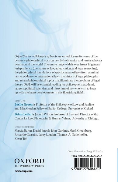Produktbild: Oxford Studies in Philosophy of Law