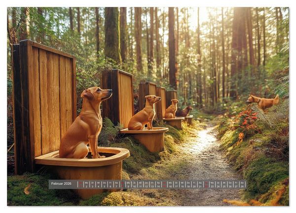 Produktbild: Sitz, Platz, Sp&uuml;l - Hunde auf dem Thron (Wandkalender 2026 DIN A4 quer), CALVENDO Monatskalender