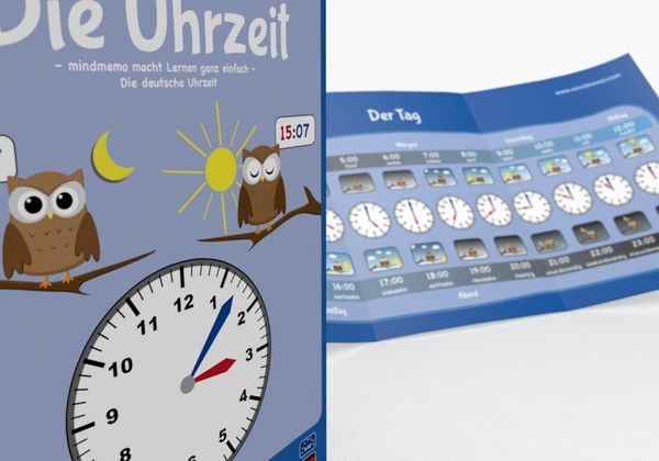 Produktbild: mindmemo Lernfolder - Die Uhrzeit - Grundschule - Zusammenfassung