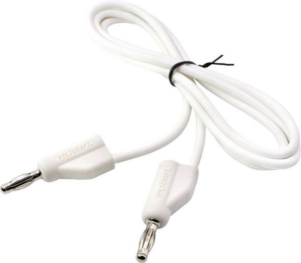 Produktbild: VOLTCRAFT MSB-300 Messleitung Lamellenstecker 4mm Silikon 1.00m Wei&szlig; 1St.