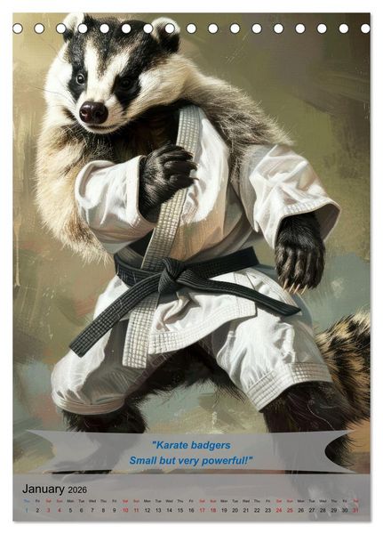 Produktbild: Great fun with animal karate fighters (Desk Calendar 2026 DIN A5 portrait), CALVENDO 12 Month DeskCalendar