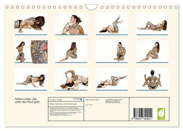 Produktbild: Tattoo-Liebe, die unter die Haut geht (Wandkalender 2026 DIN A4 quer), CALVENDO Monatskalender