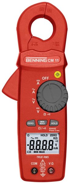 Produktbild: Benning CM 11 Stromzange, Hand-Multimeter digital CAT IV 300 V Anzeige (Counts): 6000