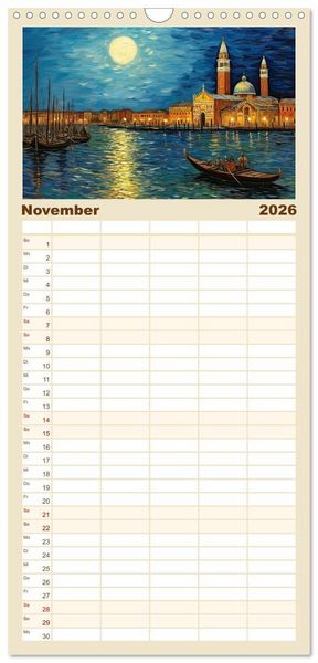 Produktbild: Familienplaner 2026 - Malertausch mit 5 Spalten (Wandkalender, 21 x 45 cm) CALVENDO