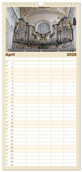 Produktbild: Familienplaner 2026 - Fantastische Welt der Orgeln mit 5 Spalten (Wandkalender, 21 x 45 cm) CALVENDO