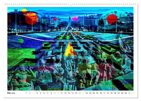 Produktbild: Lissabon One Day (hochwertiger Premium Wandkalender 2026 DIN A2 quer), Kunstdruck in Hochglanz