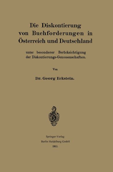 Produktbild: Die Diskontierung von Buchforderungen in &Ouml;sterreich und Deutschland unter besonderer Ber&uuml;cksichtigung der Diskontierungs-Genossenschaften