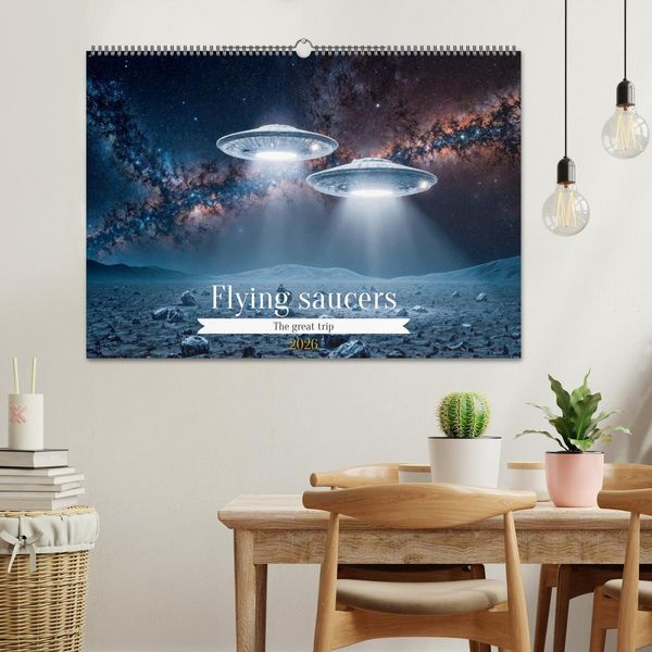 Produktbild: Flying saucers - The great journey (Wall Calendar 2026 DIN A2 landscape), CALVENDO 12 Month Wall Calendar