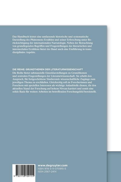 Produktbild: Grundthemen der Literaturwissenschaft: Erz&auml;hlen