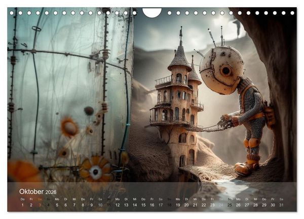 Produktbild: Die Melancholie der kleinen Roboter (Wandkalender 2026 DIN A4 quer), CALVENDO Monatskalender