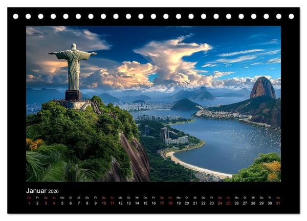 Produktbild: Brasilien - Natur, Kultur und Lebensfreude (Tischkalender 2026 DIN A5 quer), CALVENDO Monatskalender