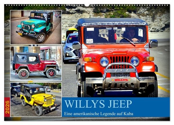 Produktbild: Willys Jeep - Eine amerikanische Legende auf Kuba (Wandkalender 2026 DIN A2 quer), CALVENDO Monatskalender