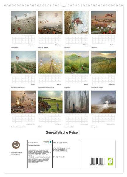 Produktbild: Surrealistische Reisen (hochwertiger Premium Wandkalender 2026 DIN A2 hoch), Kunstdruck in Hochglanz