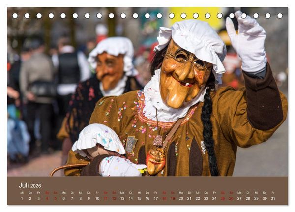 Produktbild: S ganz Johr Fasnacht (Tischkalender 2026 DIN A5 quer), CALVENDO Monatskalender