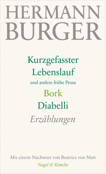 Produktbild: Kurzgefasster Lebenslauf und andere fr&uuml;he Prosa. Bork. Diabelli