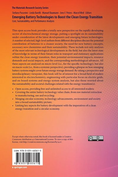 Produktbild: Emerging Battery Technologies to Boost the Clean Energy Transition
