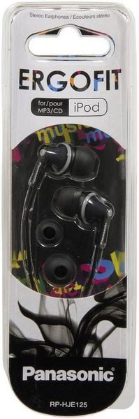 Produktbild: Panasonic RP-HJE125E In Ear Kopfh&ouml;rer kabelgebunden Schwarz