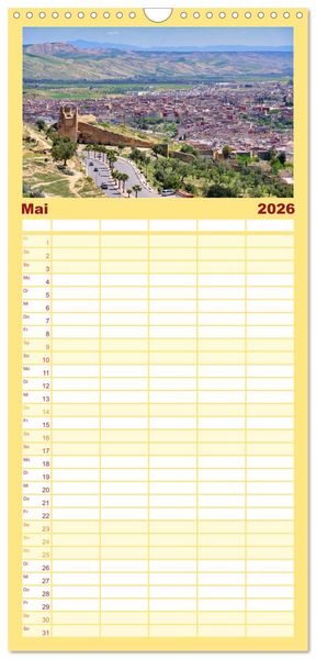 Produktbild: Familienplaner 2026 - Faszinierendes Marokko mit 5 Spalten (Wandkalender, 21 x 45 cm) CALVENDO