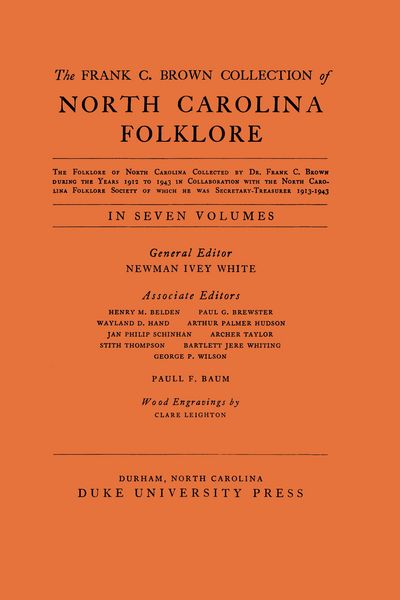 Produktbild: Frank C. Brown Collection of NC Folklore