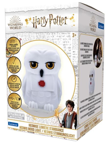 Produktbild: Hedwig 3D Design wei&szlig; glatt beleuchtetes Taschen-Nachtlicht