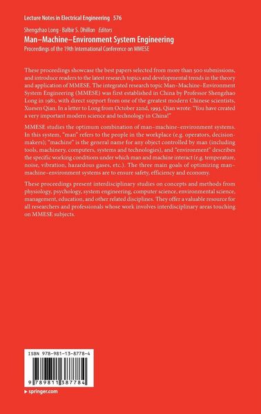 Produktbild: Man&ndash;Machine&ndash;Environment System Engineering