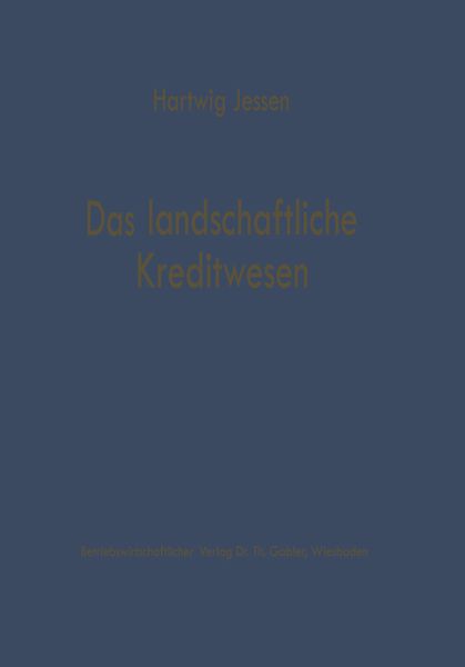 Produktbild: Das landschaftliche Kreditwesen