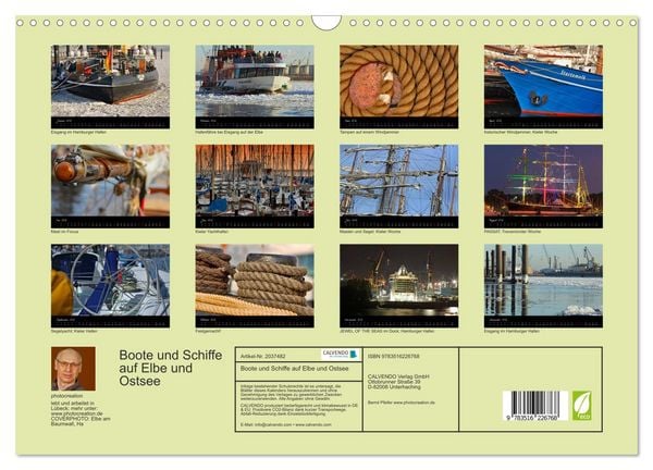 Produktbild: Boote und Schiffe auf Elbe und Ostsee (Wandkalender 2026 DIN A3 quer), CALVENDO Monatskalender