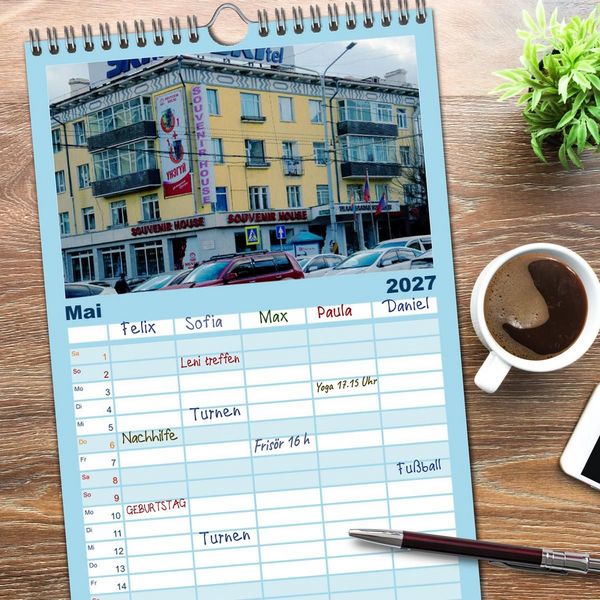 Produktbild: Familienplaner 2027 - UB, Ulan Bator, Ulaanbaatar mit 5 Spalten (Wandkalender, 21 x 45 cm) CALVENDO