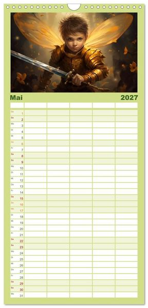 Produktbild: Familienplaner 2027 - Hallo! Ich bin die Honigbiene mit 5 Spalten (Wandkalender, 21 x 45 cm) CALVENDO