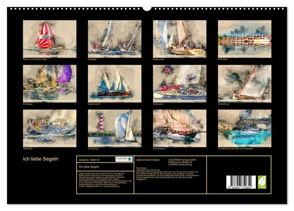 Produktbild: Ich liebe Segeln (hochwertiger Premium Wandkalender 2026 DIN A2 quer), Kunstdruck in Hochglanz