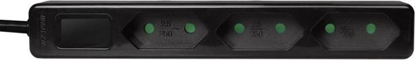 Produktbild: LogiLink LPS229B Steckdosenleiste 3fach Schwarz Konturenstecker 1 St.