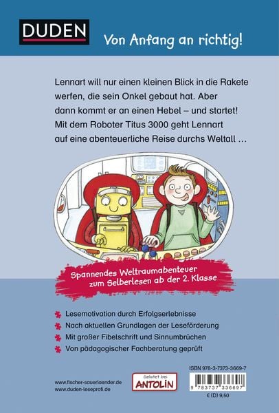 Produktbild: Duden Leseprofi – Lennart, Titus und die Reise zum Mars, 2. Klasse
