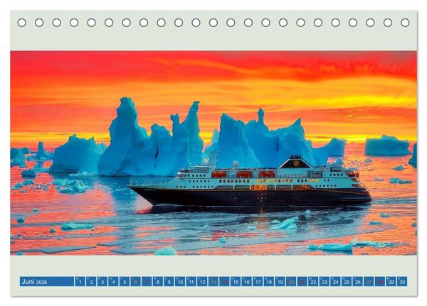 Produktbild: Kreuzfahrtschiffe vor Gr&ouml;nland (Tischkalender 2026 DIN A5 quer), CALVENDO Monatskalender