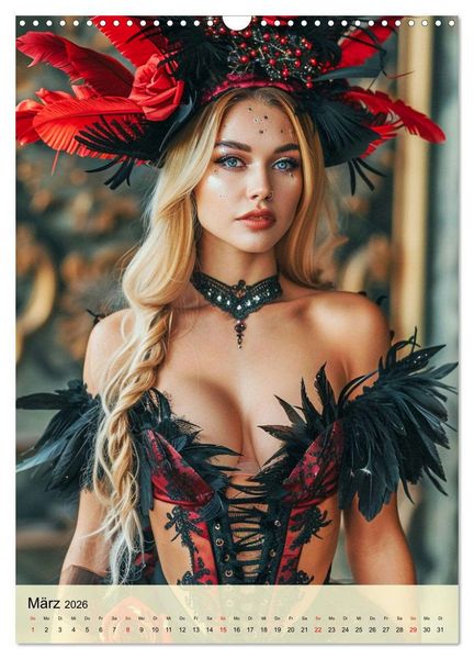 Produktbild: Burlesque. Verf&uuml;hrerische Frauen im Stil der 20er Jahre (Wandkalender 2026 DIN A3 hoch), CALVENDO Monatskalender