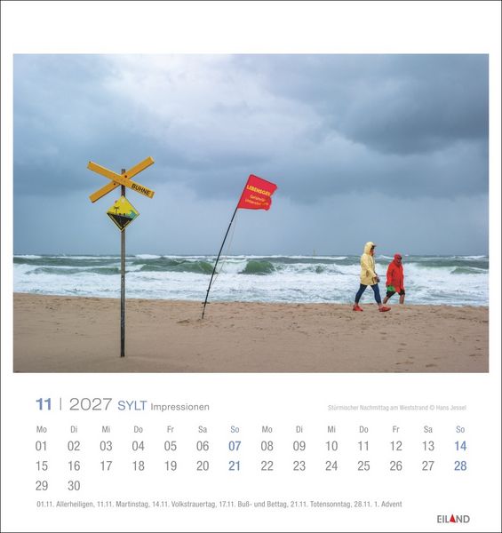 Produktbild: Sylt Impressionen Postkartenkalender 2027