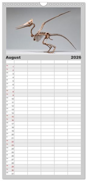 Produktbild: Familienplaner 2026 - Knochen der Giganten - Dinosaurier im Portr&auml;t mit 5 Spalten (Wandkalender, 21 x 45 cm) CALVENDO
