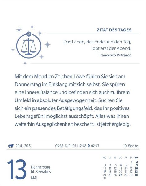 Produktbild: Waage Sternzeichenkalender 2027 - Tagesabrei&szlig;kalender - Ihr Horoskop f&uuml;r jeden Tag