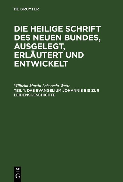 Produktbild: Das Evangelium Johannis bis zur Leidensgeschichte