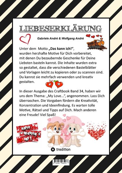 Produktbild: CRAFTBOOK - VALENTINSTAG - HERZEN - LIEBE MOTIVE - LOVEBOX - R&Auml;TSEL - AMOR - &Uuml;BERRASCHUNG - BASTELIDEEN - TIERLIEBE