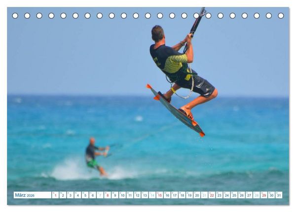 Produktbild: Kitesurfen - Wind und Wellen (Tischkalender 2026 DIN A5 quer), CALVENDO Monatskalender