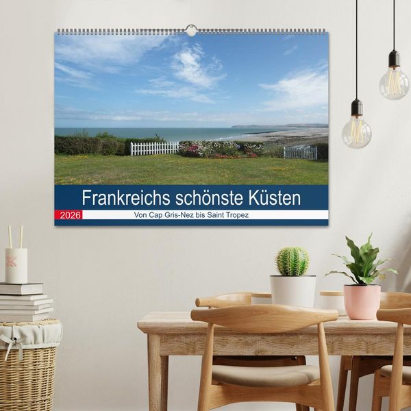 Produktbild: Frankreichs sch&ouml;nste K&uuml;sten (Wandkalender 2026 DIN A2 quer), CALVENDO Monatskalender