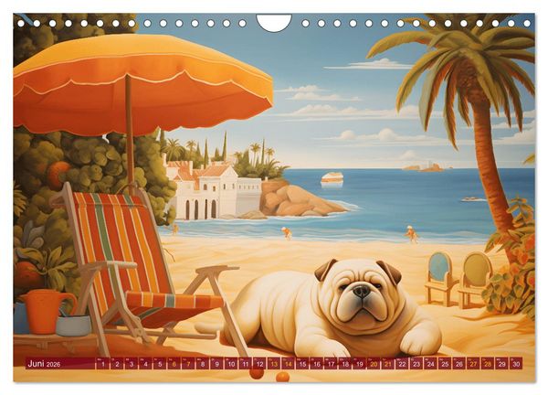 Produktbild: Boteros Hunde - Kunstvoller Kalender im Stile des Boterismo (Wandkalender 2026 DIN A4 quer), CALVENDO Monatskalender