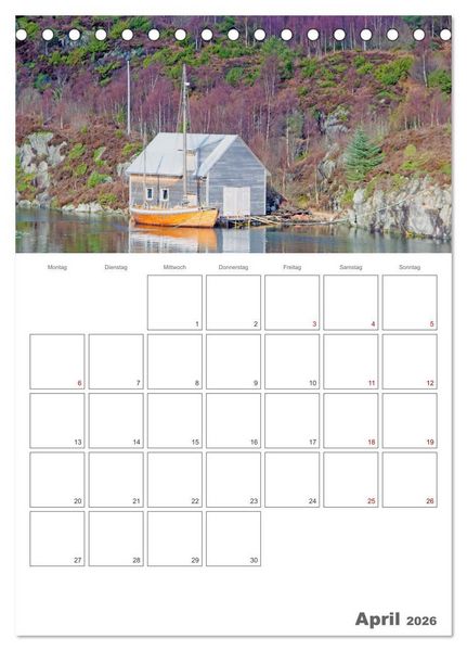 Produktbild: Die K&uuml;ste Norwegens - Terminplaner (Tischkalender 2026 DIN A5 hoch), CALVENDO Monatskalender