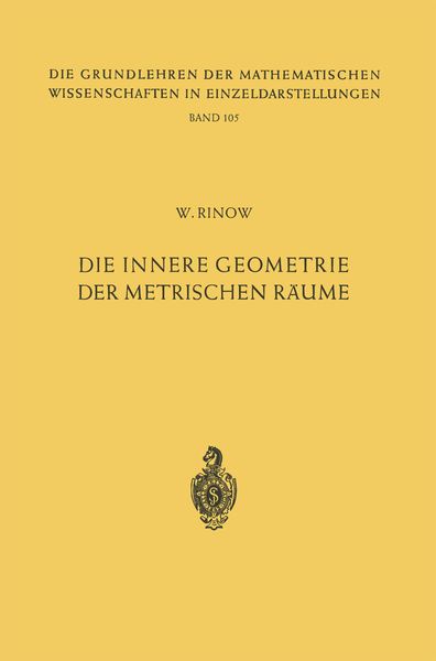 Produktbild: Die innere Geometrie der metrischen R&auml;ume