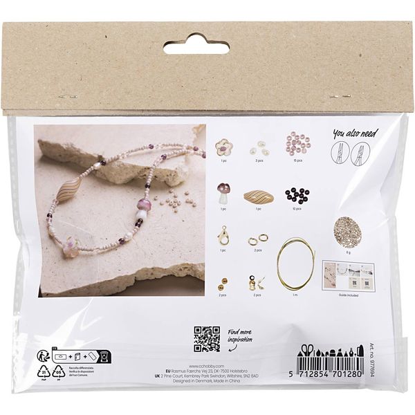 Produktbild: Creativ Company DIY Sets Beads Mini Kreativ Set Schmuck, Ros&eacute;t&ouml;ne, Markante Halskette, Kreativ Box
