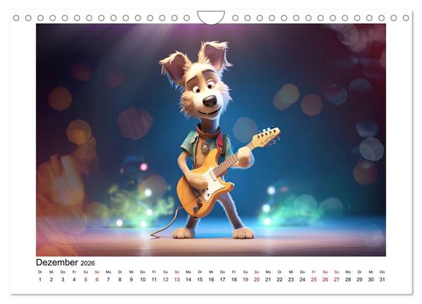 Produktbild: CatDogBand (Wandkalender 2026 DIN A4 quer), CALVENDO Monatskalender