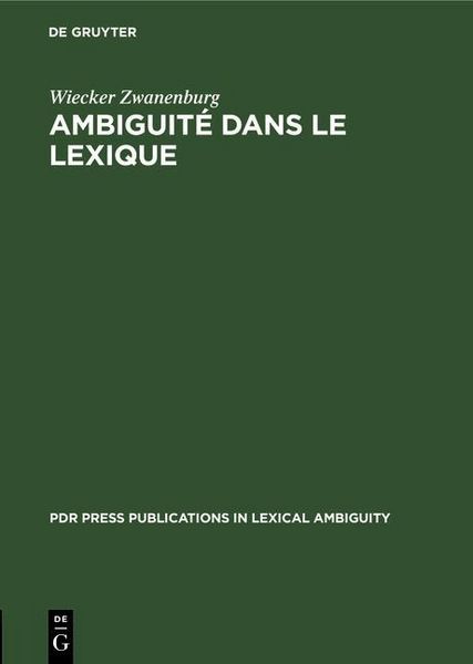 Produktbild: Ambiguit&eacute; dans le lexique