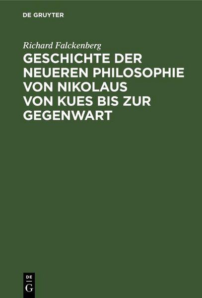 Produktbild: Geschichte der neueren Philosophie von Nikolaus von Kues bis zur Gegenwart